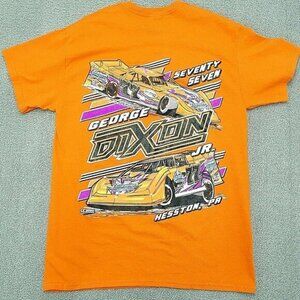 George Dixon Jr‎ 77 Hesston Pa Race Car  T-Shirt Men's Size Medium Orange Purple